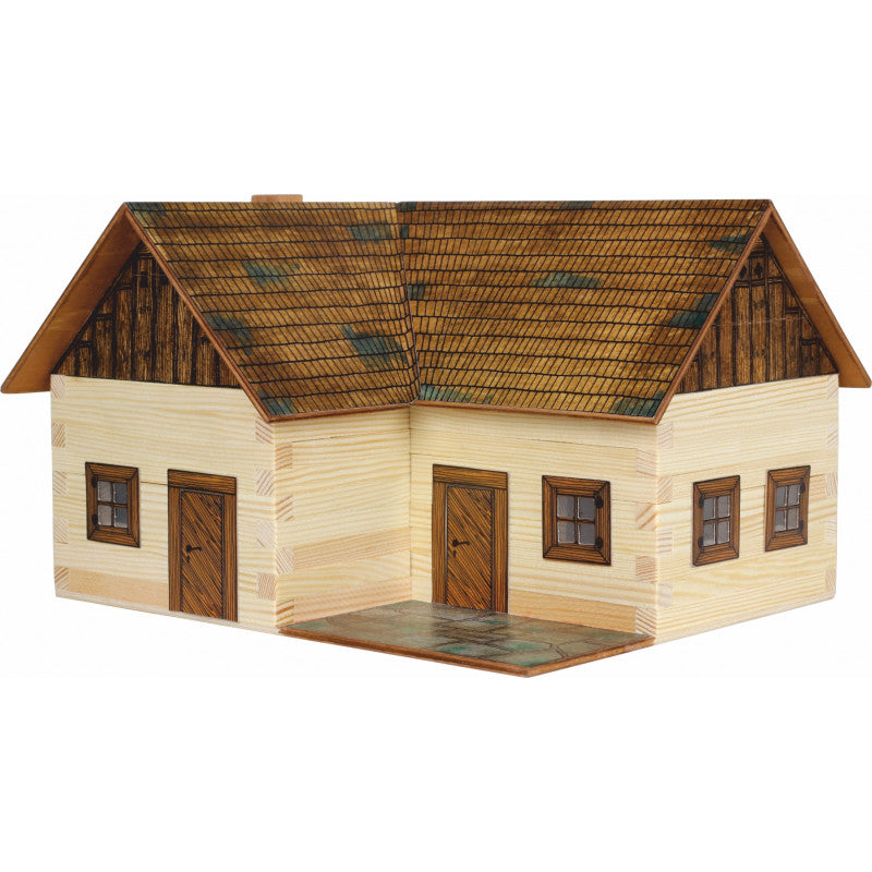 Set constructie arhitectura Casuta ideala, 154 piese din lemn, Walachia